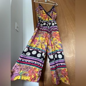 NWT FARM Rio Multicolor Floral Lace Jumpsuit S